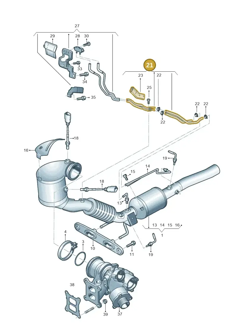 5WA131553C — Audi TTS Coupe 2.0 (2014-2023) diagram 850253030, position 21