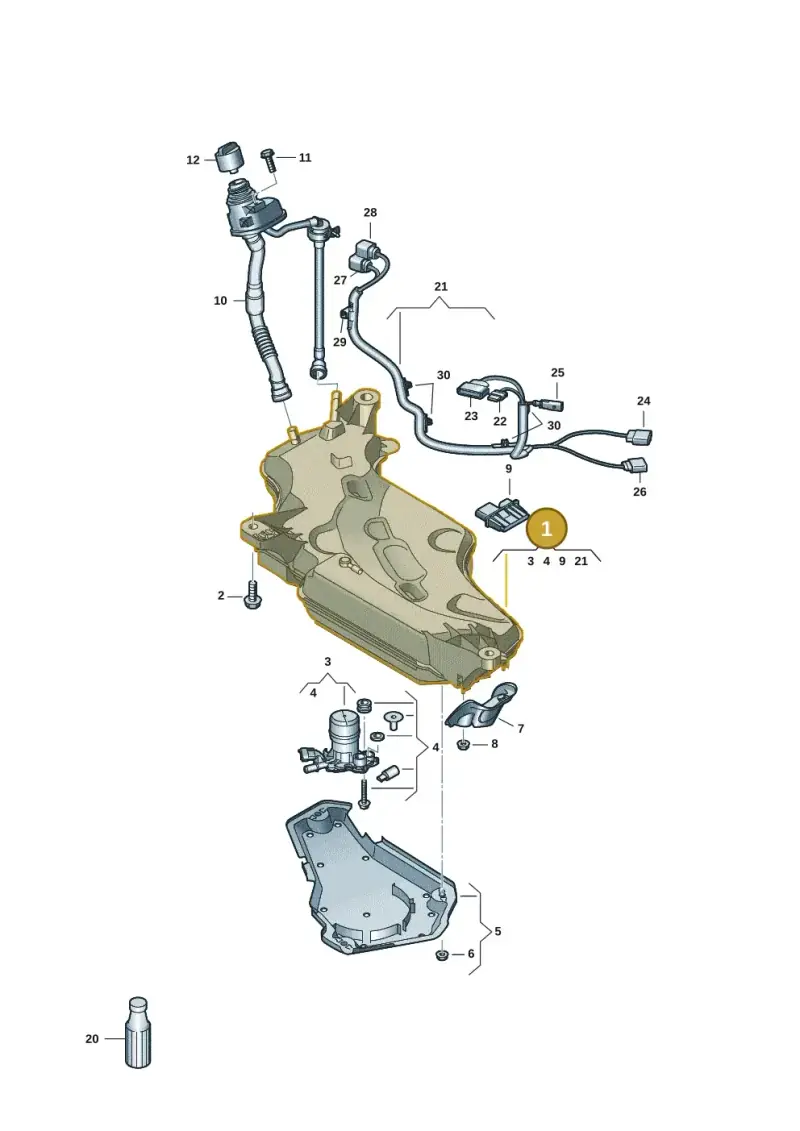 5WA131877 — Audi A3 Sportback (2019-2021) diagram 596201405, position 1