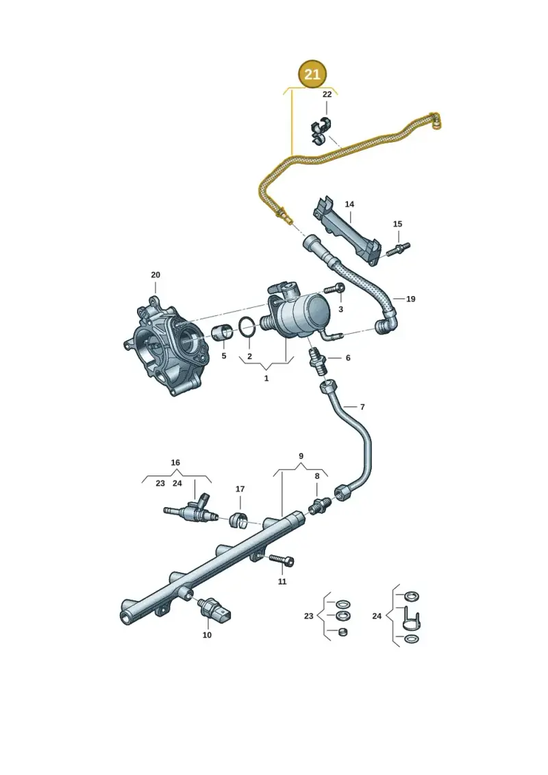 5WA133987D — Audi A3 Sportback (2019-2021) diagram 596133584, position 21