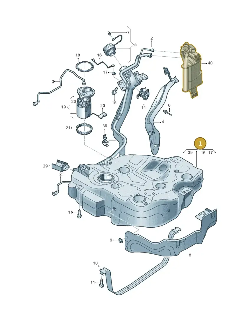 5WA201055C — Audi A3 Sportback (2019-2021) diagram 596201090, position 1