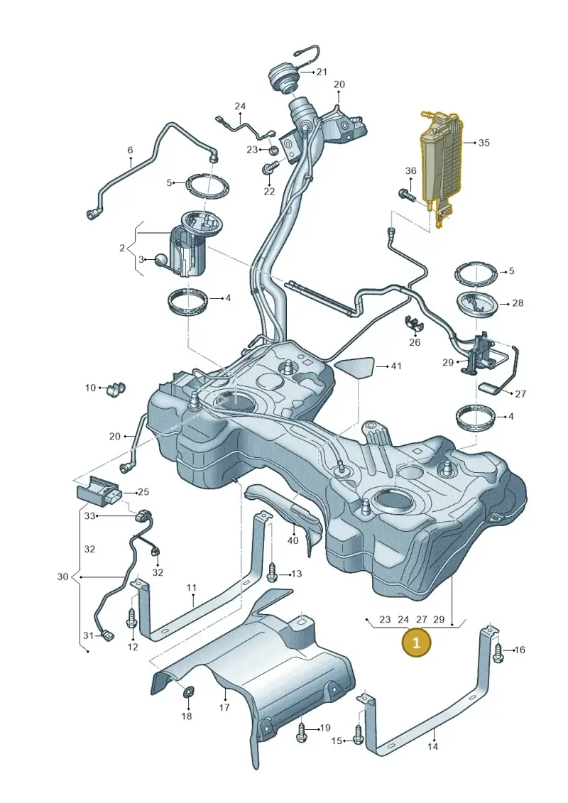 5WA201055K — Audi A3 Sportback (2019-2021) diagram 596201140, position 1