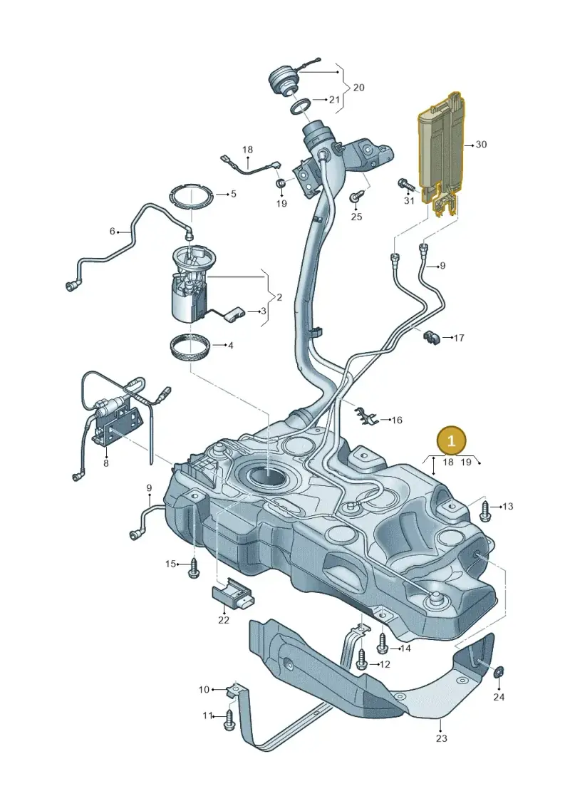5WA201060Q — Audi A3 Sportback (2019-2021) diagram 596201000, position 1