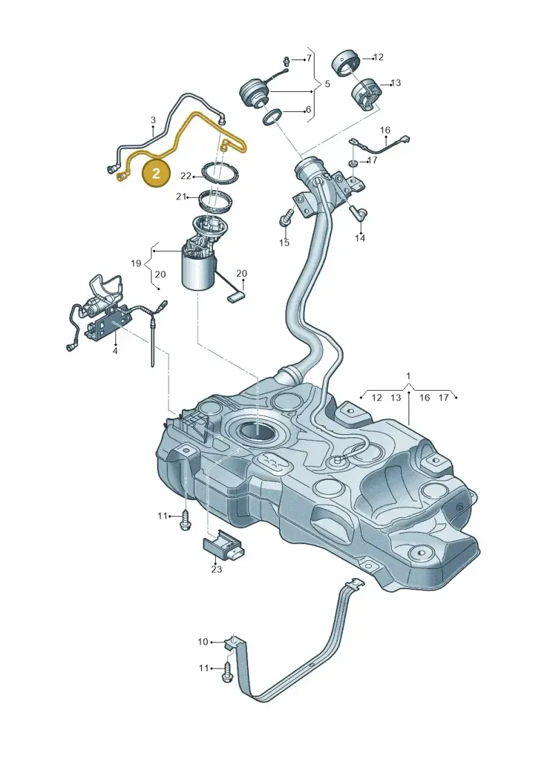 5WA201294C — Audi A3 Sportback (2019-2021) diagram 596201500, position 2