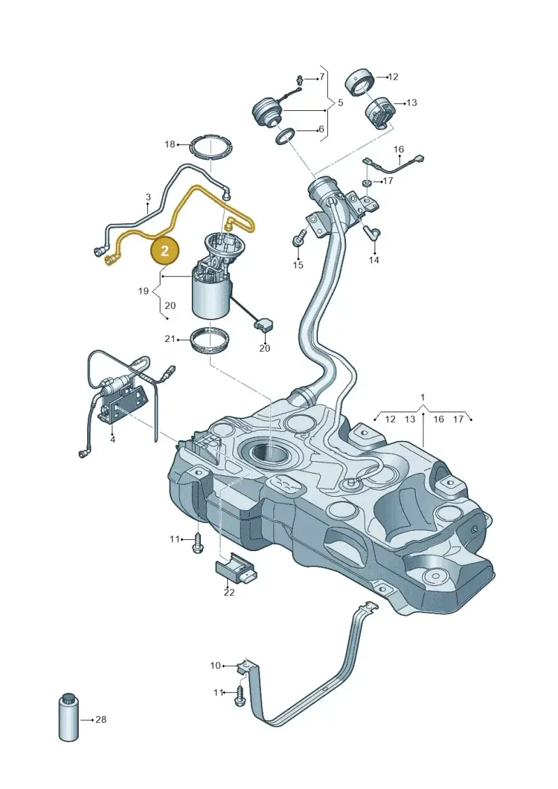 5WA201294C — Audi Q2 2.0 TDI (2016-2018) diagram 803201006, position 2