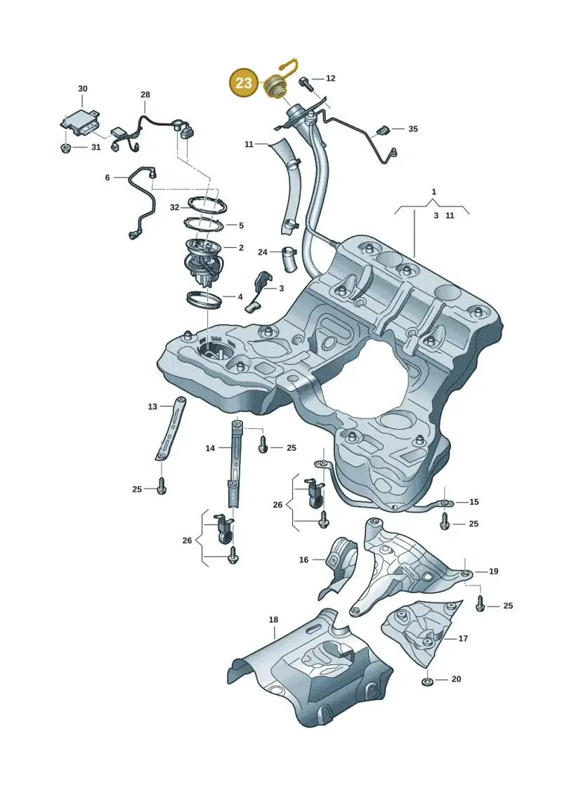 5WA201550AL — Audi A8L (2017-2022) diagram 838201005, position 23