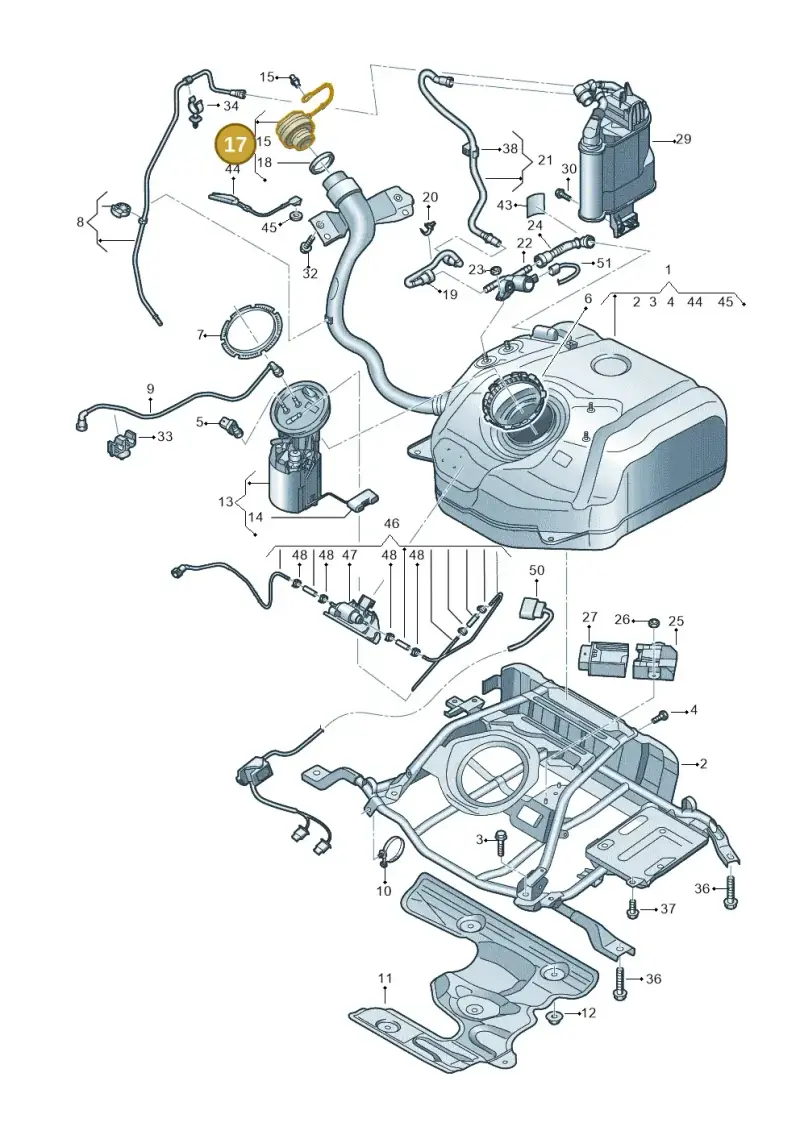 5WA201550AN — Audi A3 Sportback (2019-2021) diagram 596201040, position 17