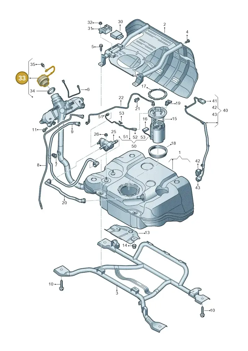 5WA201550F — Audi Q3 quattro (2018-2019) diagram 597201010, position 33