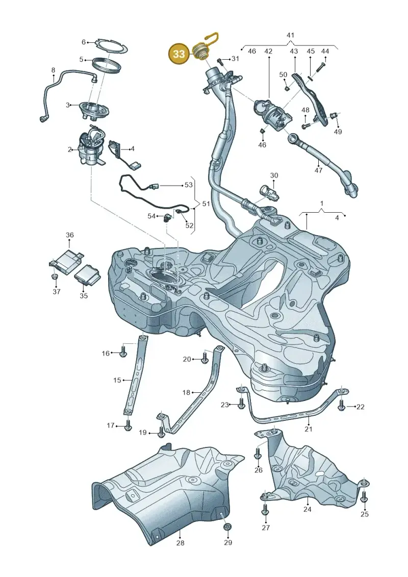 5WA201550J — Audi A6 2.0 (2018-) diagram 430201030, position 33