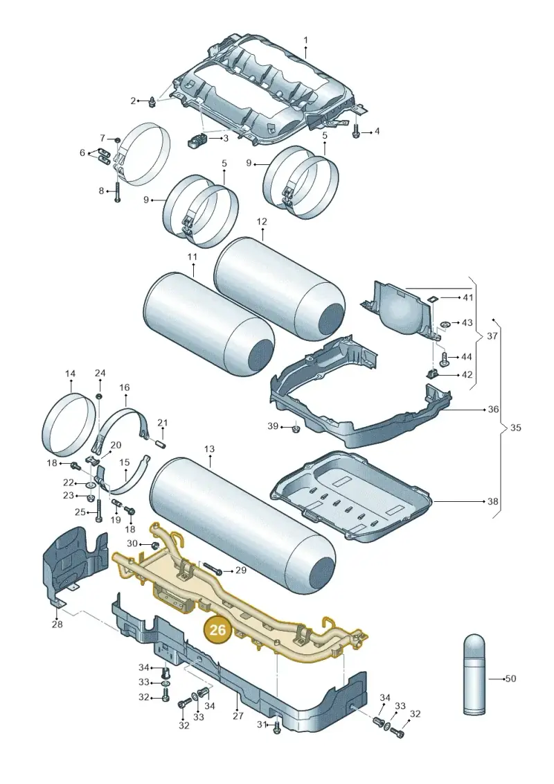 5WA201874A — Audi A3 Sportback (2019-2021) diagram 596201190, position 26