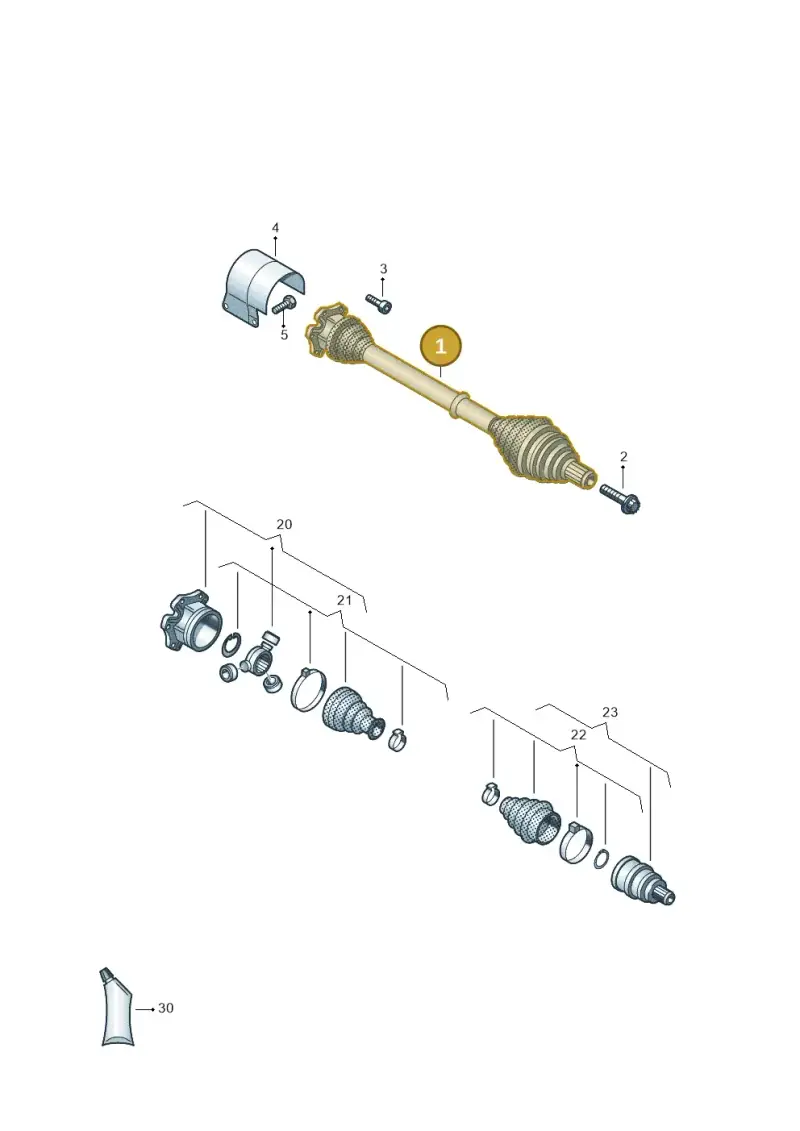 5WA407272B — Audi A3 Sportback (2019-2021) diagram 5h0407030, position 1