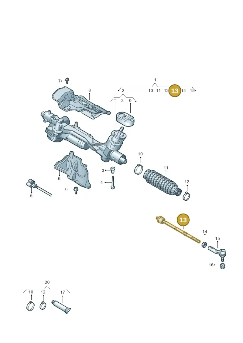 5WA423810C — Audi A3 Sportback (2019-2021) diagram 596423500, position 13