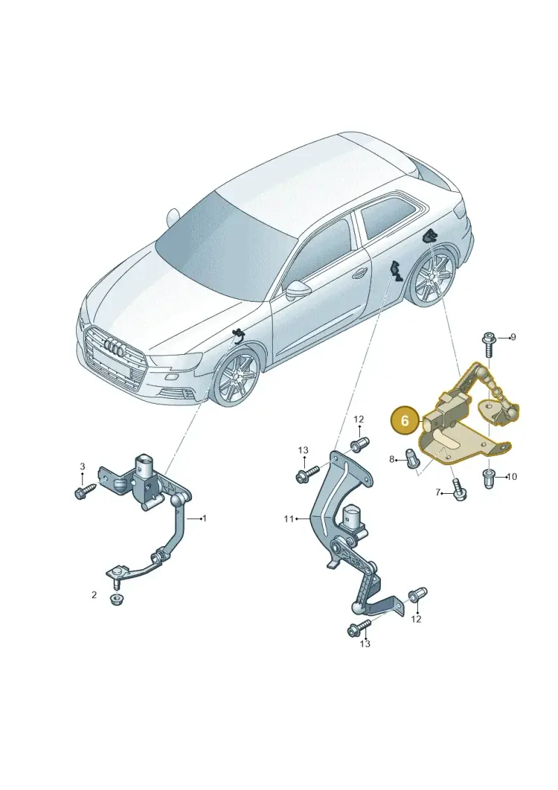 5WA512521A — Audi A3 Sportback (2019-2021) diagram 890941250, position 6