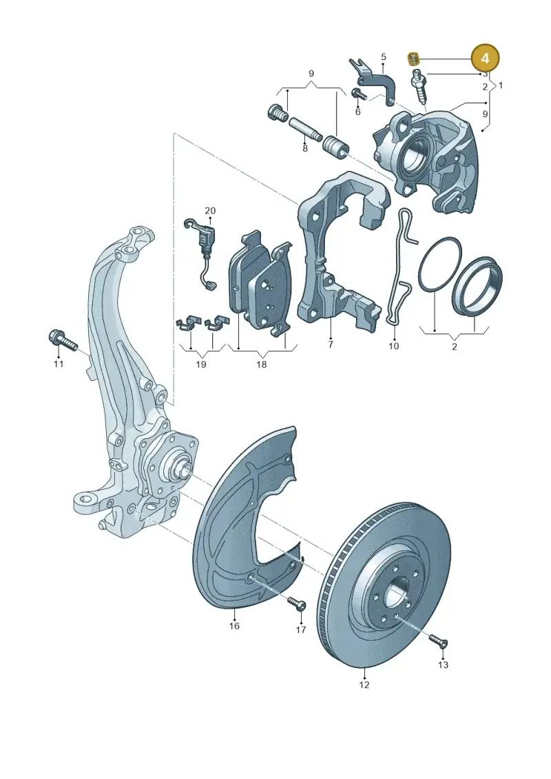 5WA611483 — Audi A3 Sportback (2019-2021) diagram 596615250, position 4