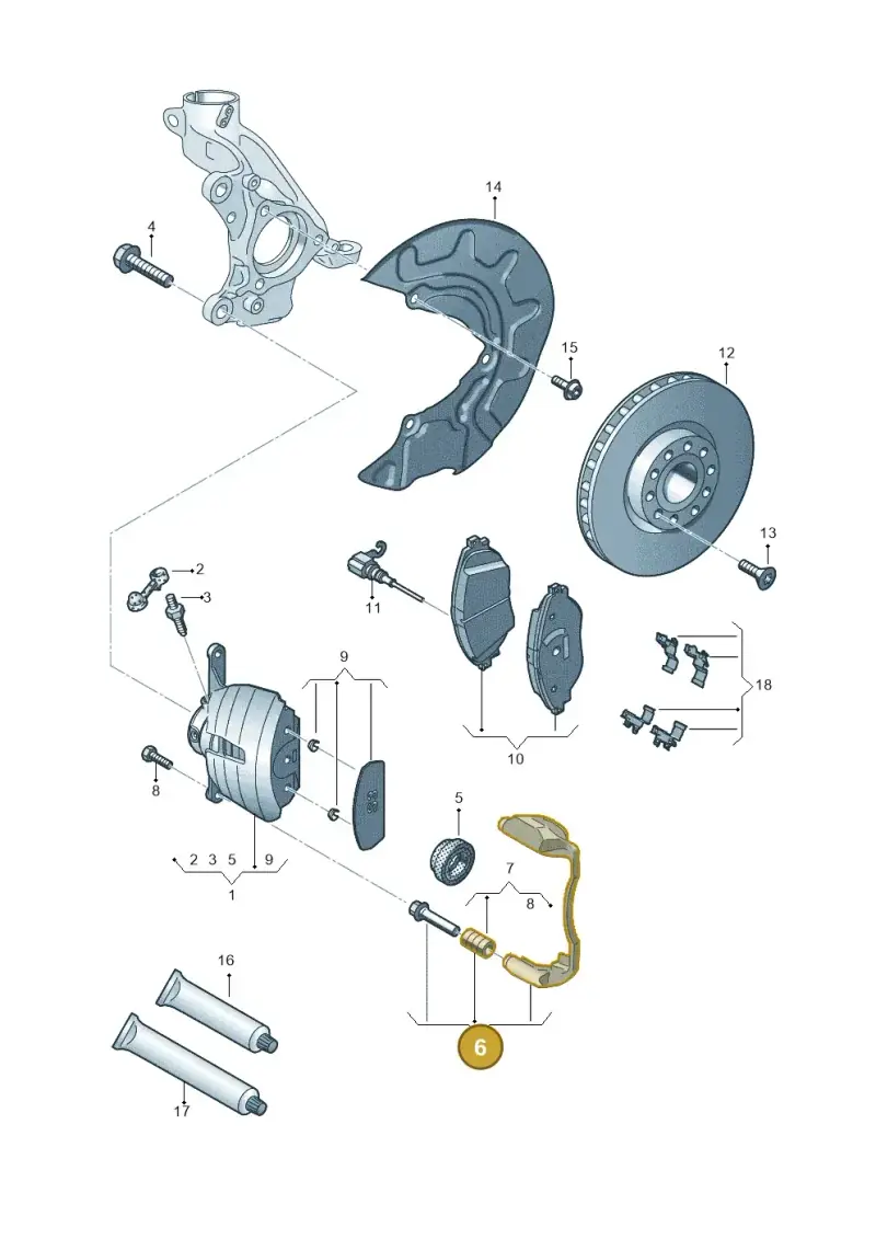 5WA615125D — Audi A3 Sportback (2019-2021) diagram 596615550, position 6