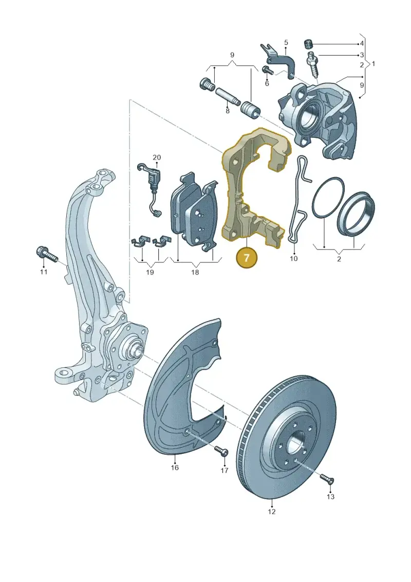 5WA615125E — Audi A3 Sportback (2019-2021) diagram 596615250, position 7