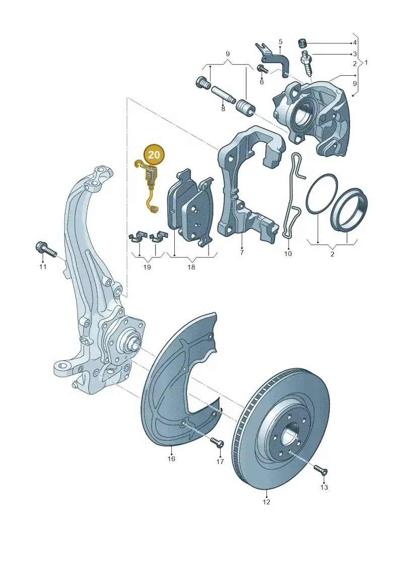 5WA615437 — Audi A3 Sportback (2019-2021) diagram 596615250, position 20