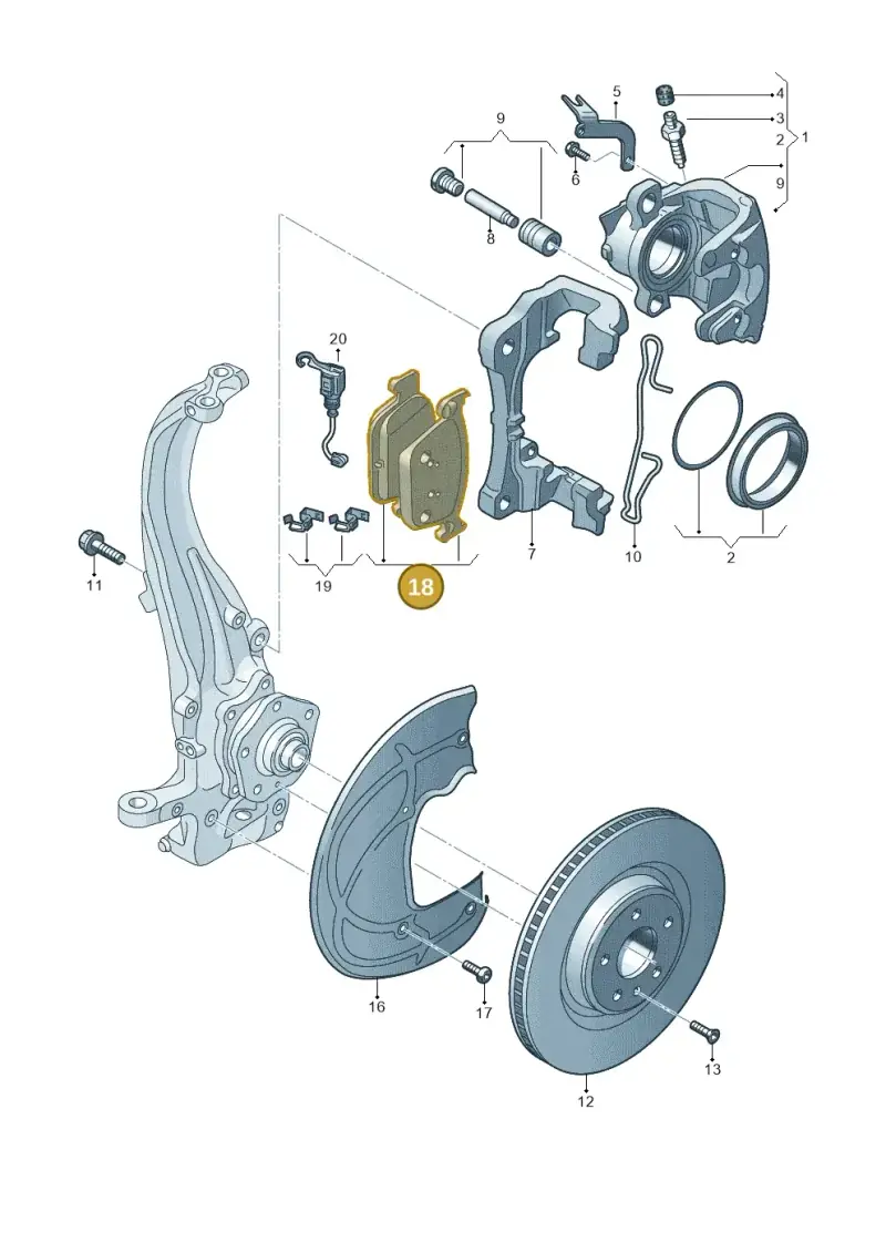 5WA698151AJ — Audi A3 Sportback (2019-2021) diagram 596615250, position 18