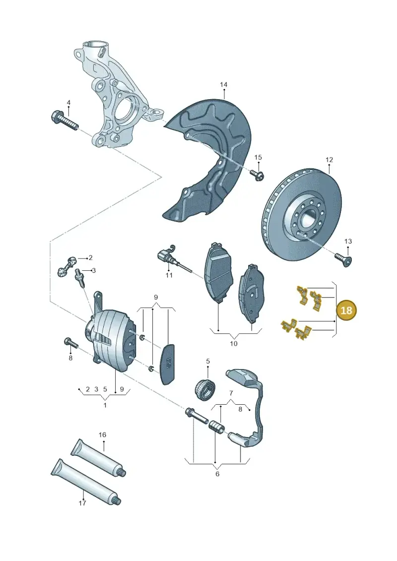 5WA698157A — Audi A3 Sportback (2019-2021) diagram 596615550, position 18