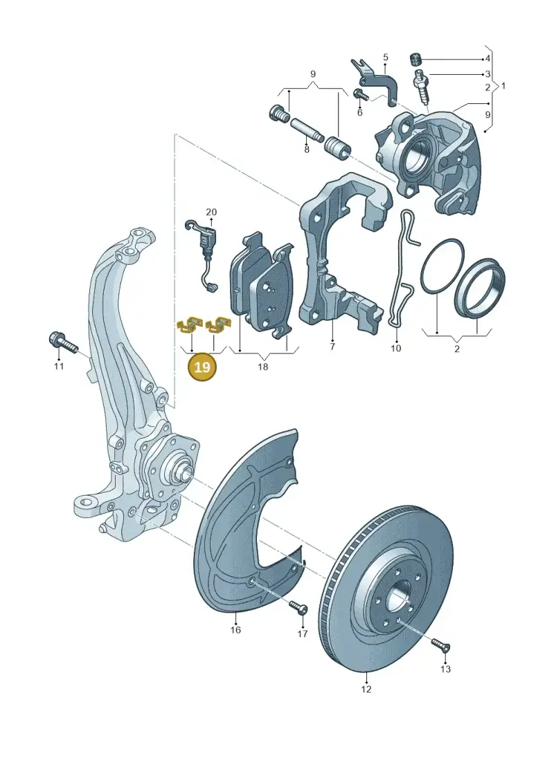 5WA698157B — Audi A3 Sportback (2019-2021) diagram 596615250, position 19