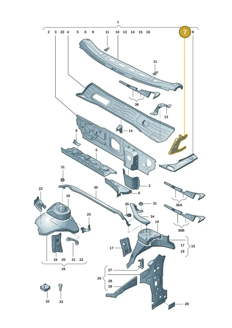 5WA803344 — Audi A3 (2020-) diagram 8yx805050, position 7