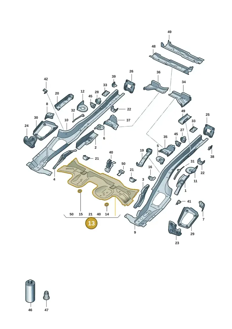 5WA803531A — Audi A3 Sportback (2019-2021) diagram 596803015, position 13