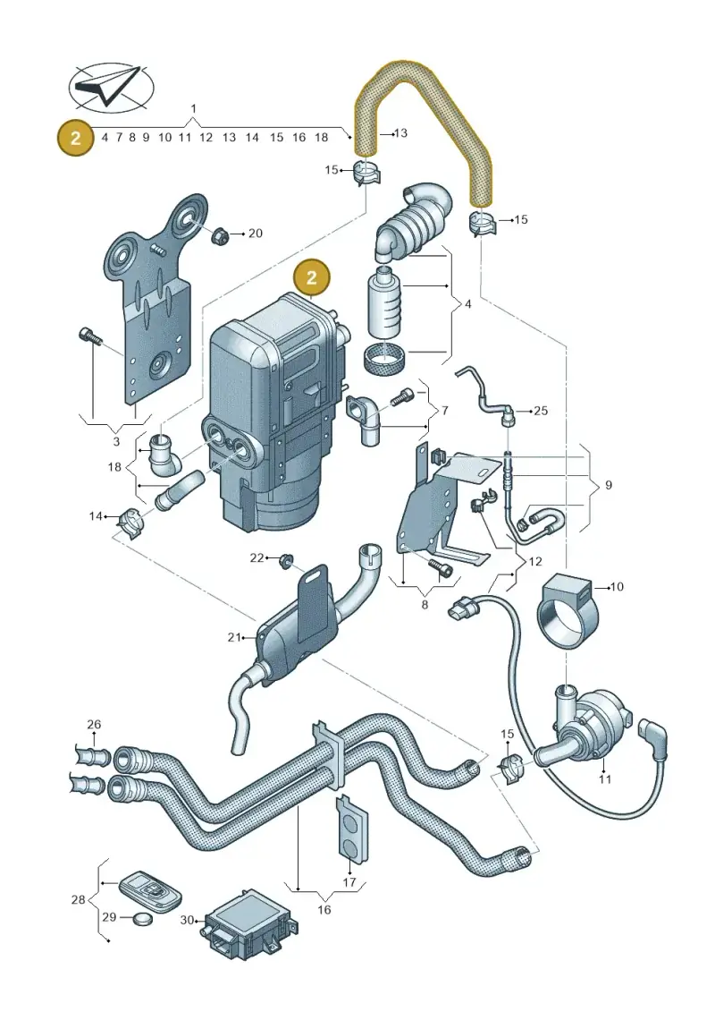 5WA815007C — Audi A3 Sportback (2019-2021) diagram 596819700, position 2