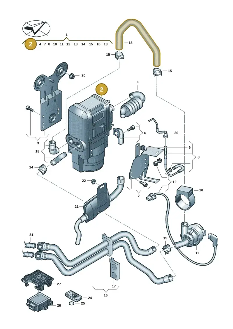 5WA815007D — Audi Q3 quattro (2018-2019) diagram 597819071, position 2