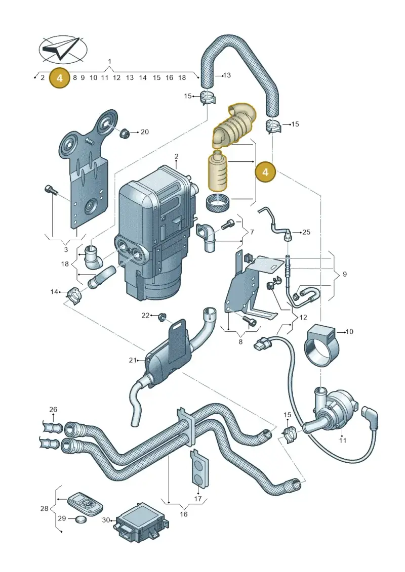 5WA815016A — Audi A3 Sportback (2019-2021) diagram 596819700, position 4
