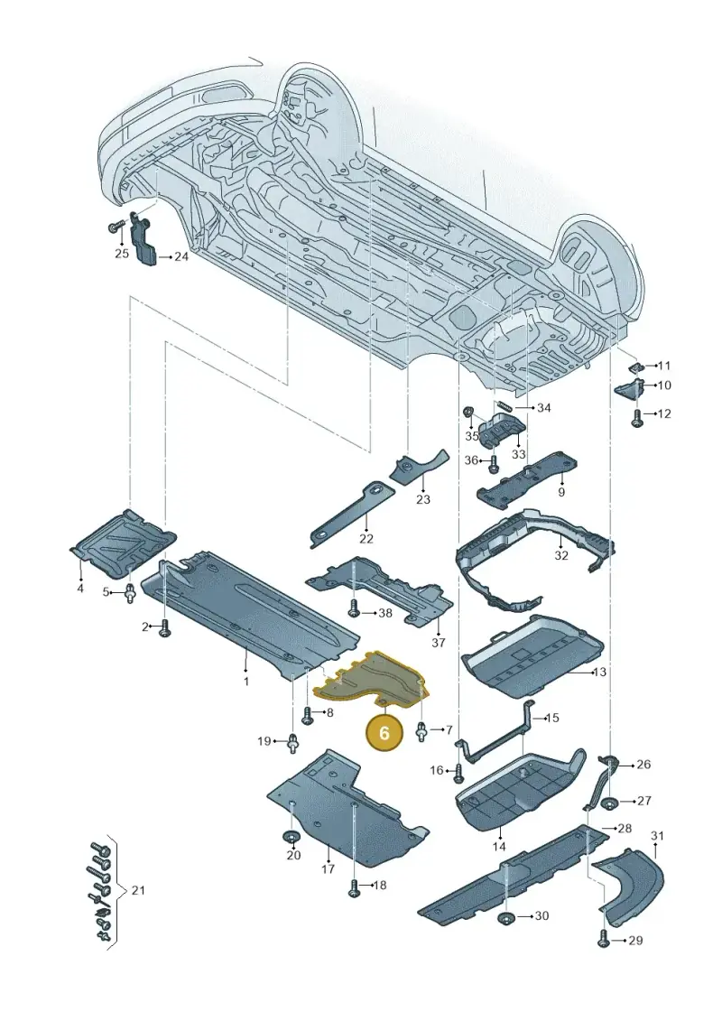 5WA825101 — Audi A3 Sportback (2019-2021) diagram 596825000, position 6
