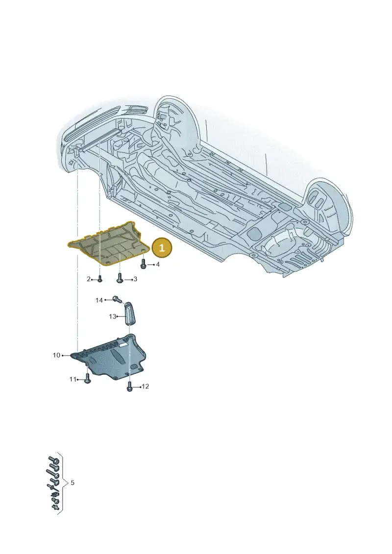 5WA825236D — Audi A3 Sportback (2019-2021) diagram 596825100, position 1