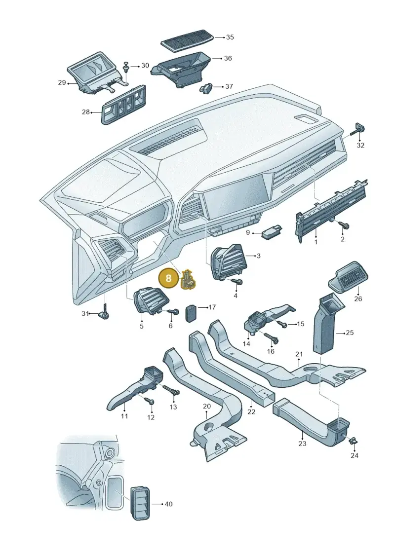 5WA907527A — Audi Q4 Sportback (2021-2022) diagram 89a819100, position 8