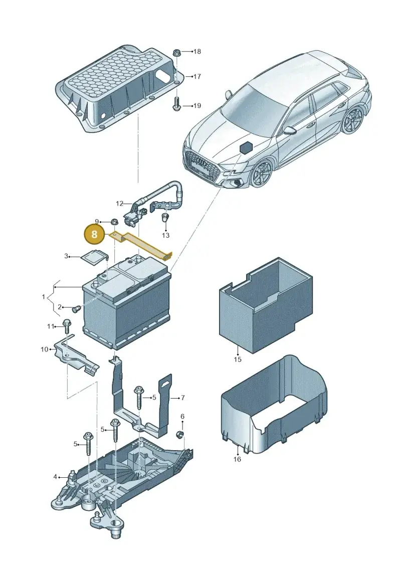 5WA915313B — Audi A3 Sportback (2019-2021) diagram 596915000, position 8