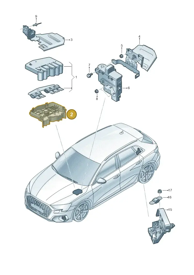 5WA915429 — Audi A3 Sportback (2019-2021) diagram 596937200, position 2