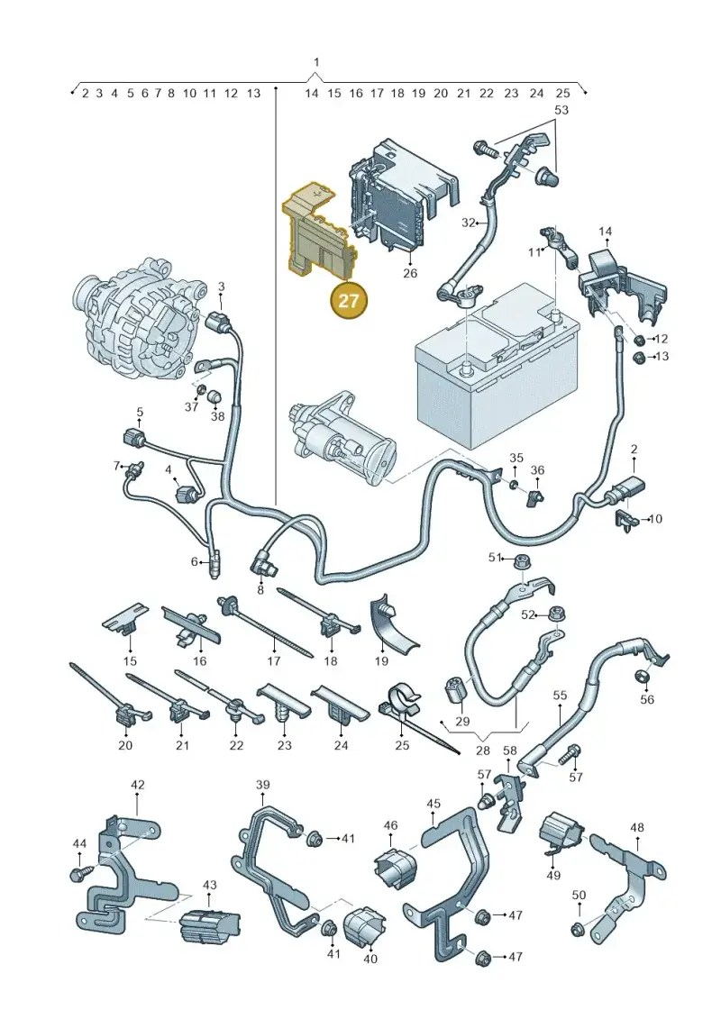 5WA915429 — Audi A3 Sportback (2019-2021) diagram 596972000, position 27