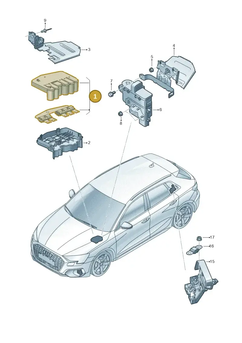 5WA937548 — Audi A3 Sportback (2019-2021) diagram 596937200, position 1