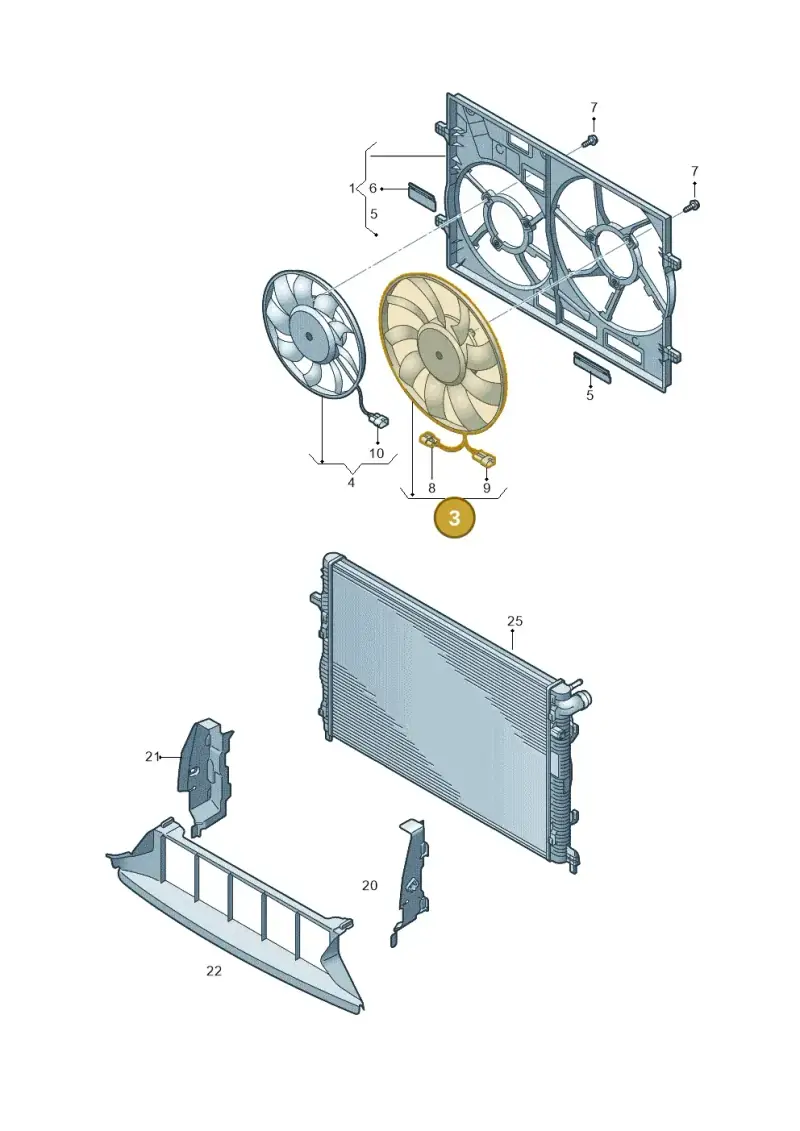 5WA959455T — Audi A3 Sportback (2019-2021) diagram 596121950, position 3