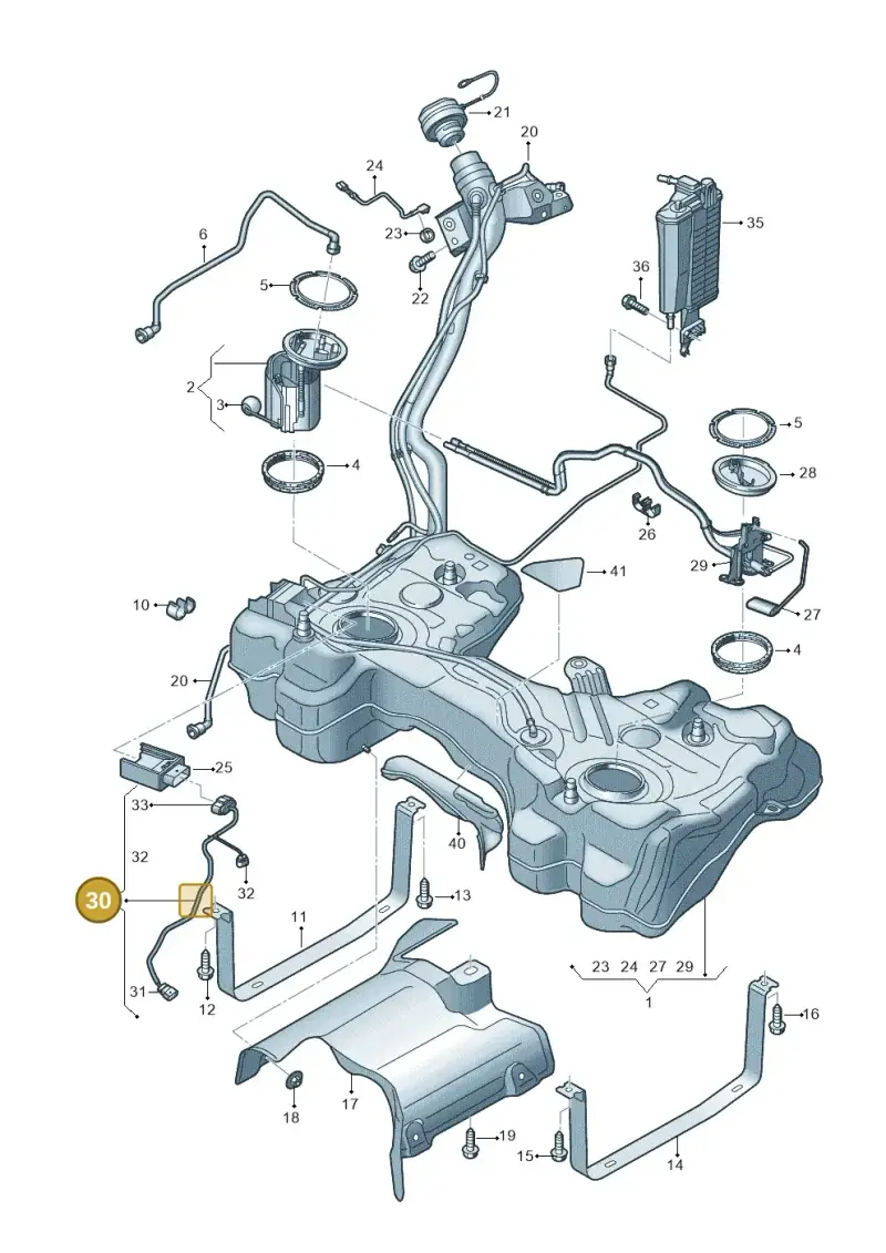 5WA971727B — Audi A3 Sportback (2019-2021) diagram 596201140, position 30