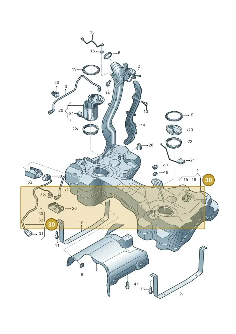 5WA971727B — Audi TTRS Coupe (2016-2023) diagram 898201200, position 30