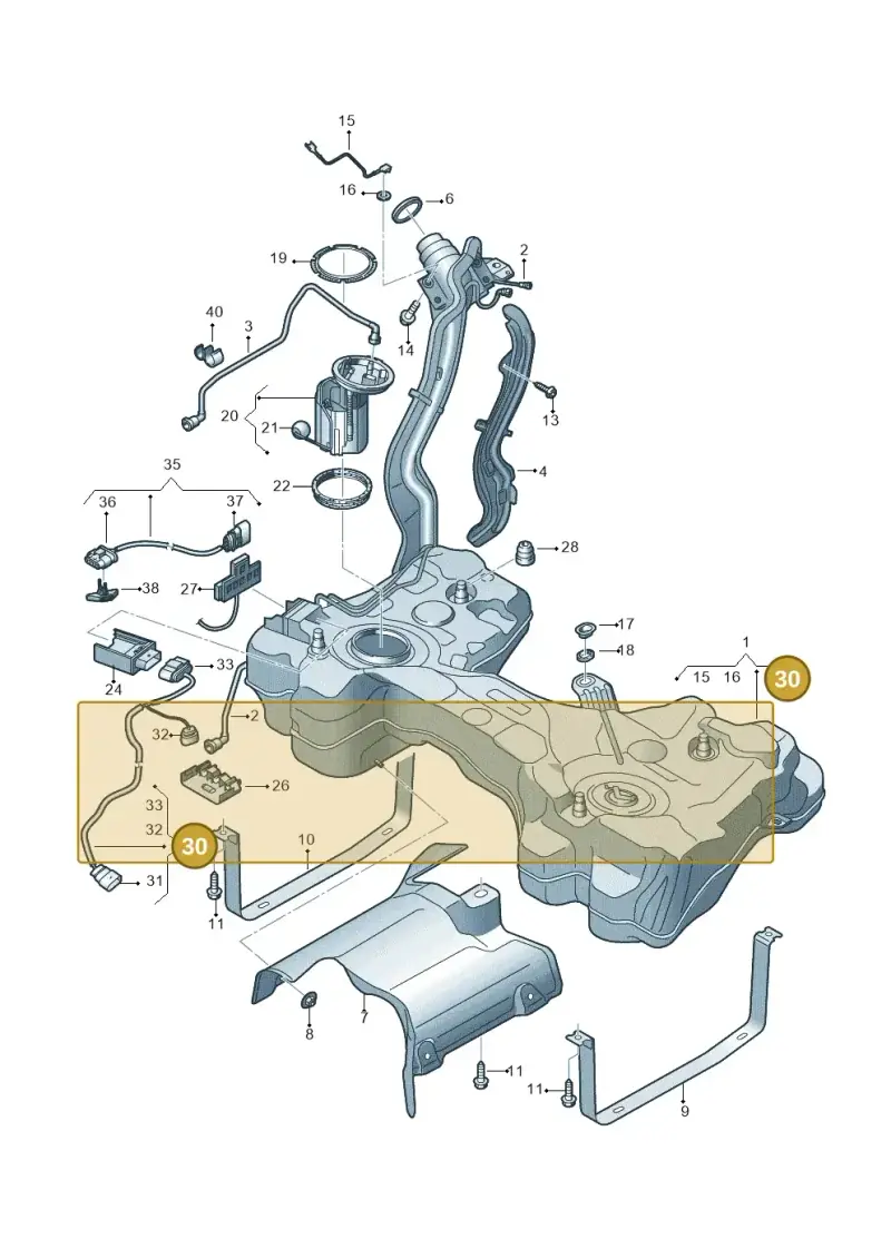 5WA971727B — Audi TTRS Coupe (2016-2023) diagram 898201250, position 30
