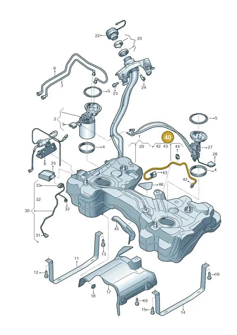 5WA971765 — Audi A3 Sportback (2019-2021) diagram 596201150, position 40
