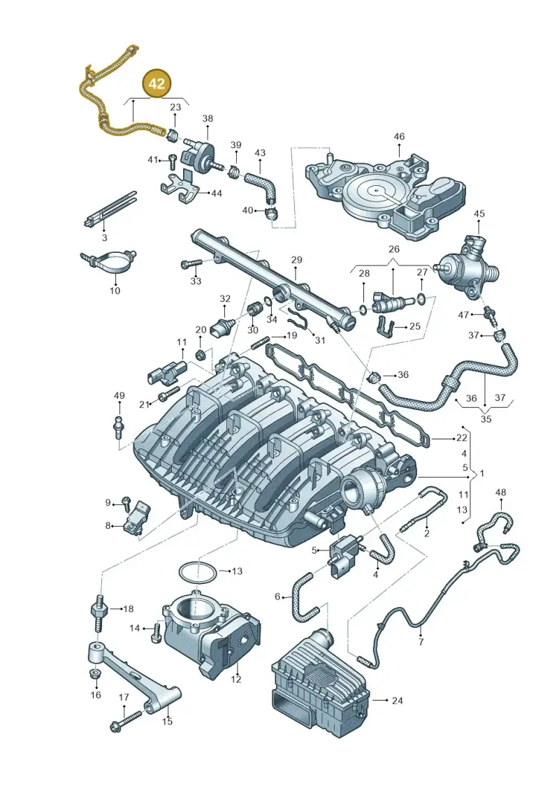 6C0133366A — Audi A1 Sportback (2014-2018) diagram 746133100, position 42