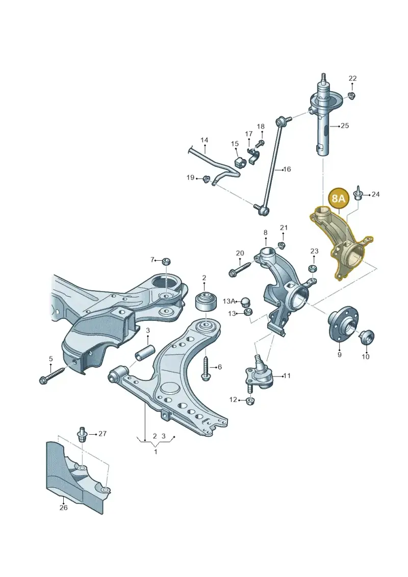 6C0407255A — Audi A1 Sportback (2014-2018) diagram 708407000, position 8A