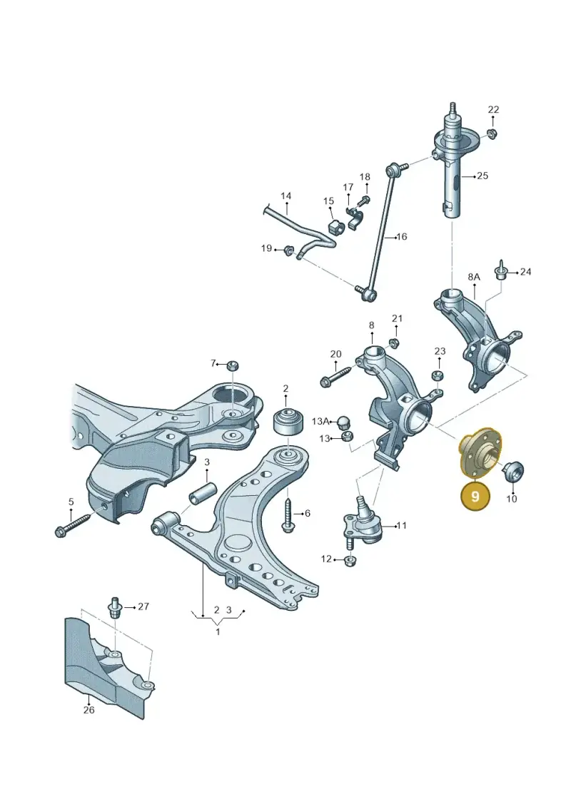 6C0407621 — Audi A1 Sportback (2014-2018) diagram 708407000, position 9