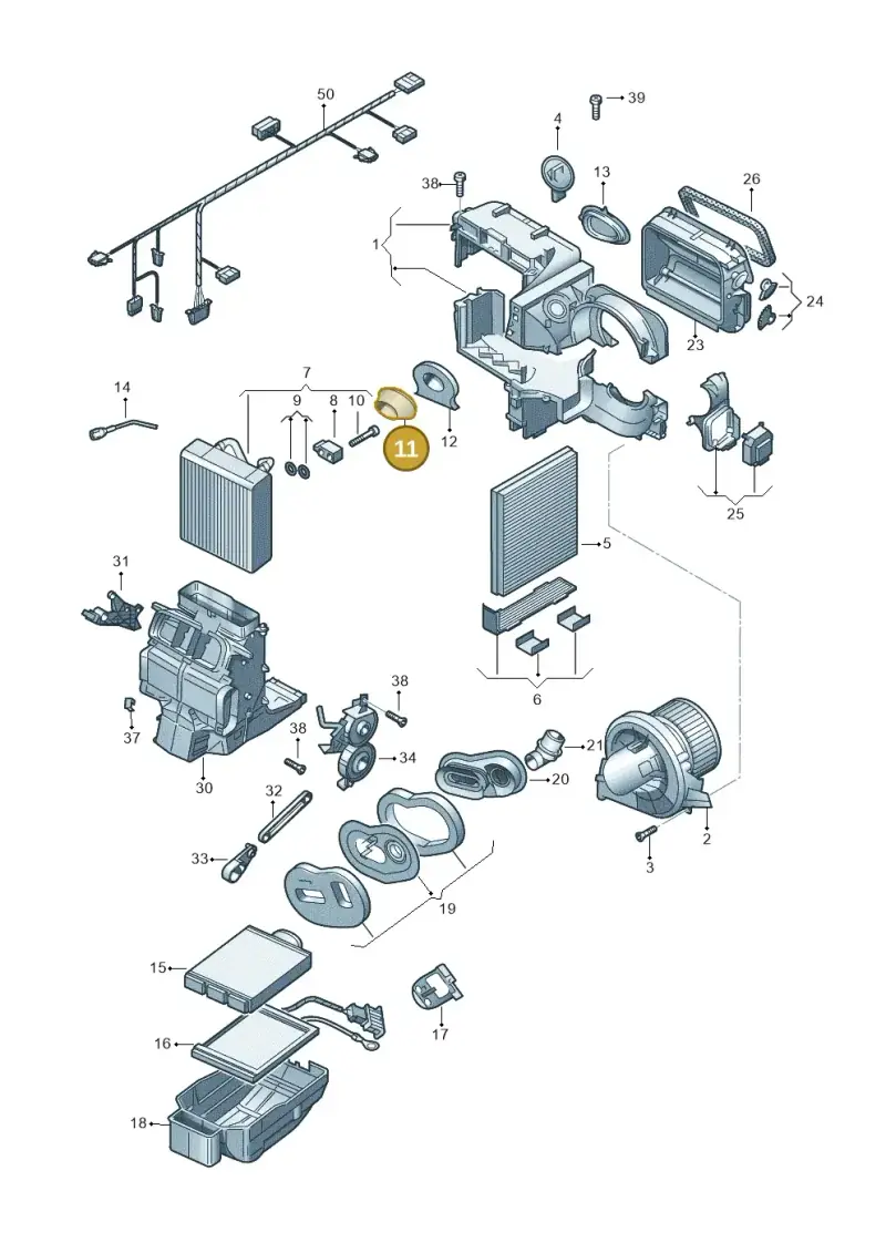 6C0820139 — Audi A1 Sportback (2014-2018) diagram 773820100, position 11