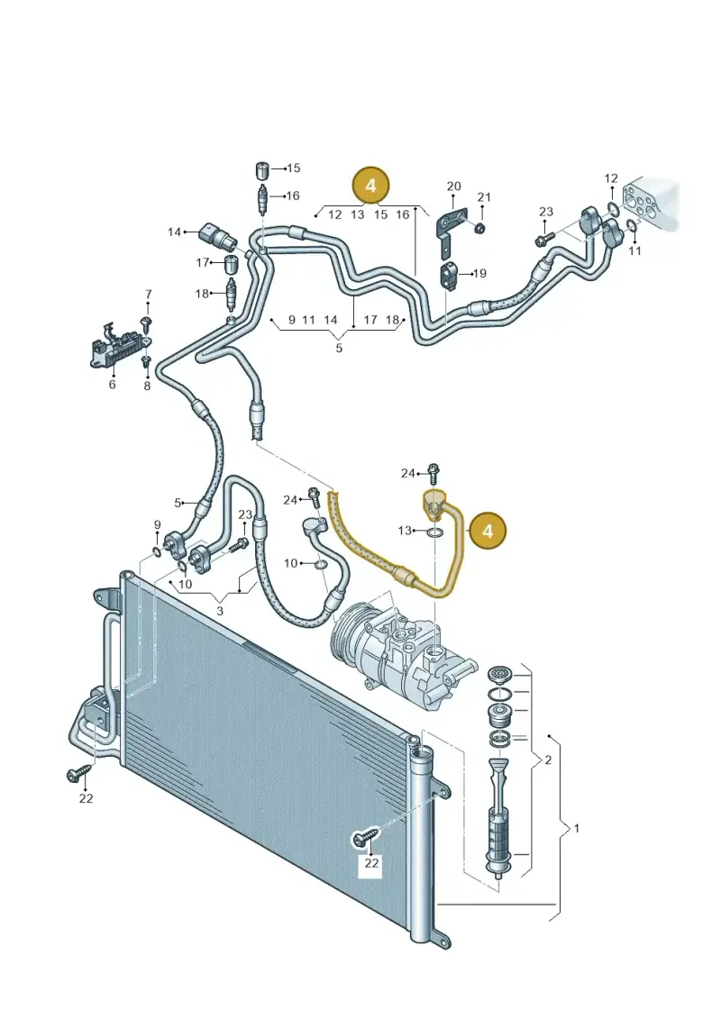 6C0820743AE — Audi A1 Sportback (2014-2018) diagram 708260400, position 4