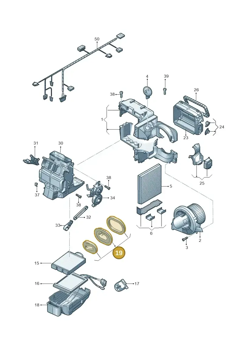 6C0898003 — Audi A1 Sportback (2014-2018) diagram 773819100, position 19