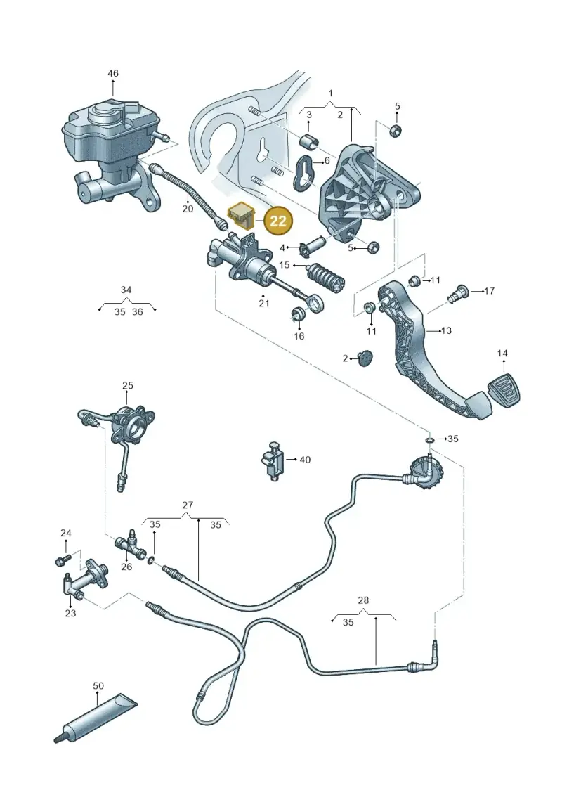 6C0927810A — Audi A1 Sportback (2014-2018) diagram 792721250, position 22