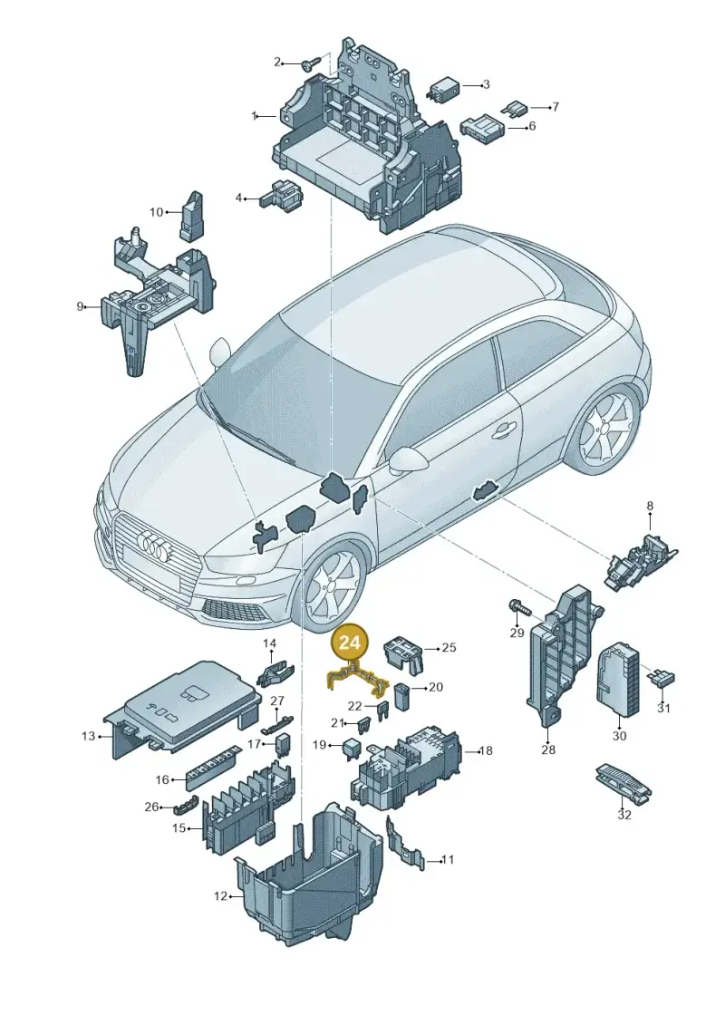 6C0937519E — Audi A1 Sportback (2014-2018) diagram 792937000, position 24