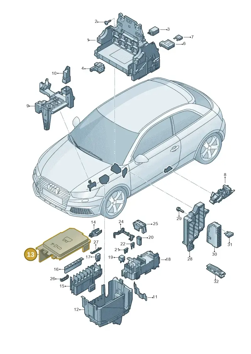 6C0937574A — Audi A1 Sportback (2014-2018) diagram 792937000, position 13