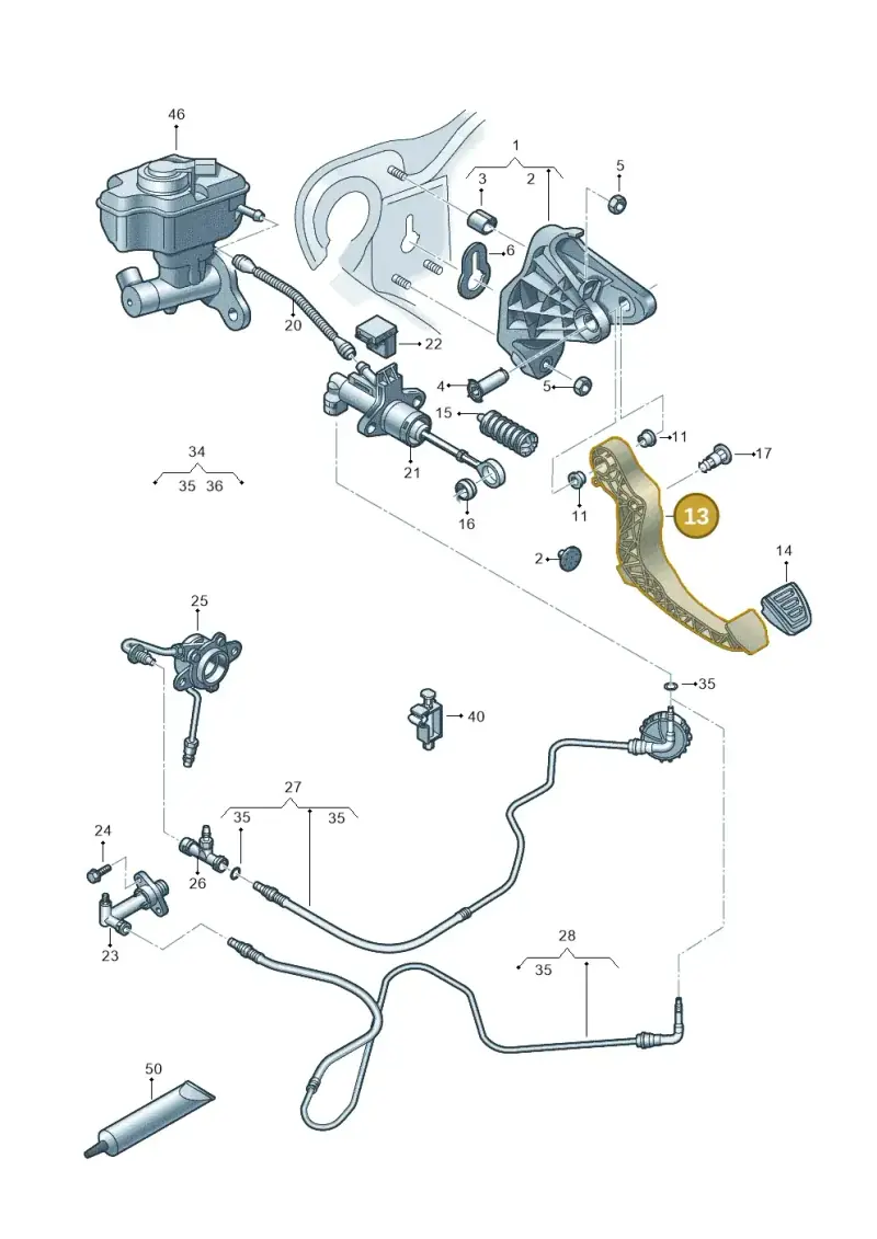 6C1721321 — Audi A1 Sportback (2014-2018) diagram 792721250, position 13